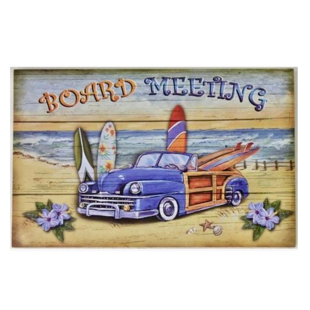 Board Meeting Surfboard Beach Art Print